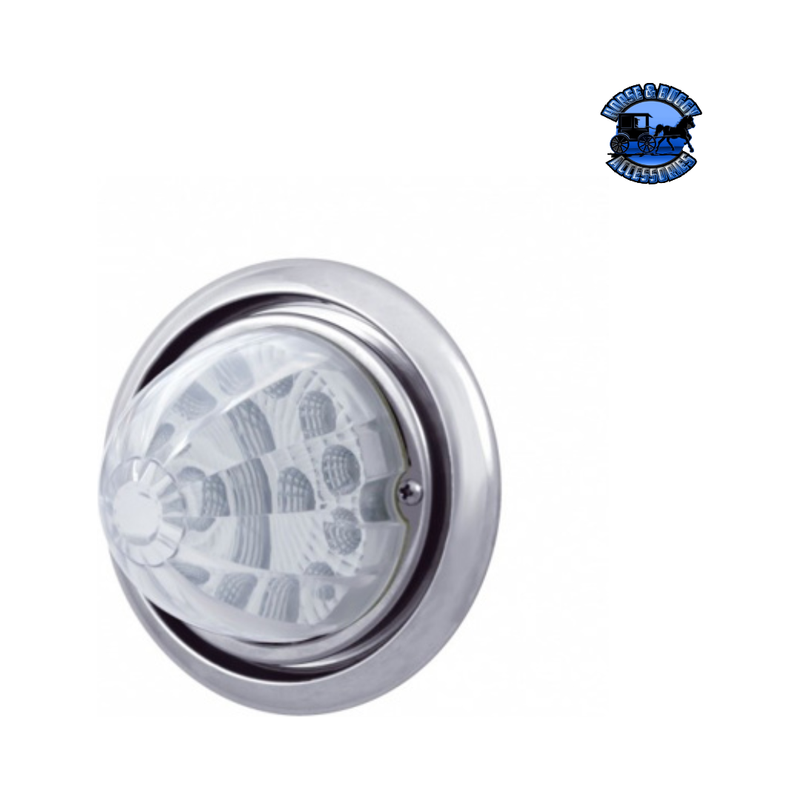 FRONT BUMPER LIGHT WITH 17 AMBER LED REFLECTOR WATERMELON LIGHT FOR FREIGHTLINER COLUMBIA (Choose Color) Front Bumper Light Clear Gray