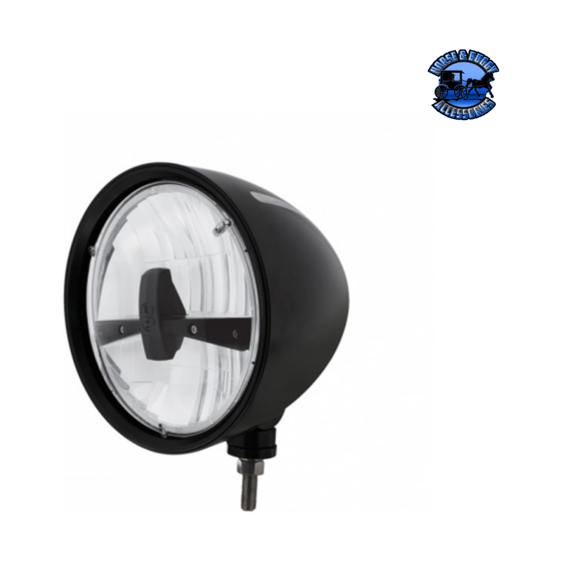 Black "Billet" Style Groove Headlight 5 LED Bulb - Blackout #32676 HEADLIGHT Light Gray