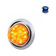 FRONT BUMPER LIGHT WITH 17 AMBER LED DUAL FUNCTION WATERMELON LIGHT FOR FREIGHTLINER COLUMBIA (Choose Color) Front Bumper Light Amber Goldenrod