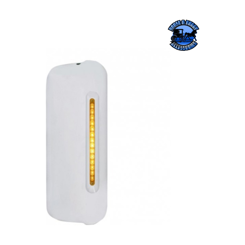 MIRROR COVER WITH 14 LED 12" LIGHT BAR FOR 2005+ FREIGHTLINER (Choose Color) (Choose Side) Mirror Cover Amber / Passenger's Side Light Gray