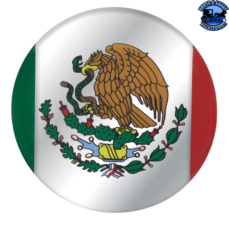 1-3/4" Round Glossy Sticker - Mexico Flag #22943