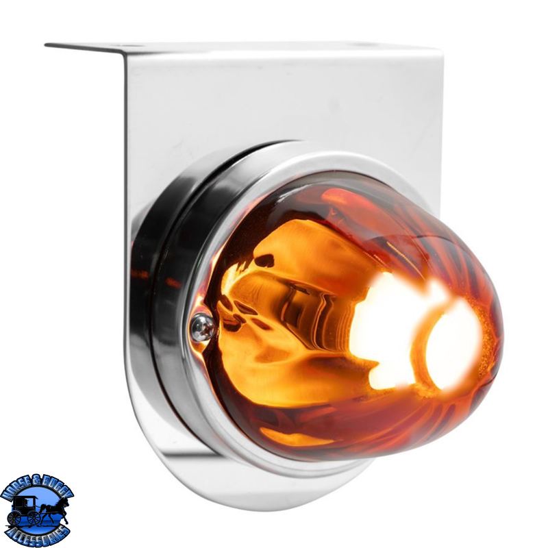 Dual Function Glass Watermelon Light With Stainless Steel Light Bracket Kit With LED Bulb (Choose LED) (Choose Lens)