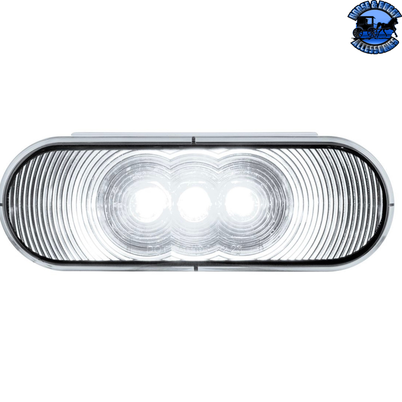 6 LED 6" Oval Light (Back-Up)-White LED/Clear Lens #38068B