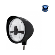 Black "Billet" Style Groove Headlight With Visor 5 LED Bulb - Blackout #32690 HEADLIGHT Dark Slate Gray