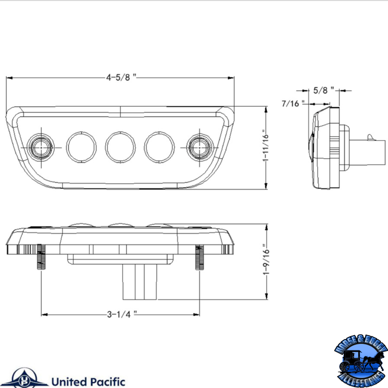 3 LED CAB LIGHT FOR 2013-2021 PETERBILT 579 & KENWORTH T680/T770/T880 -AMBER LED/LENS #36808 CAB LIGHT Light Gray