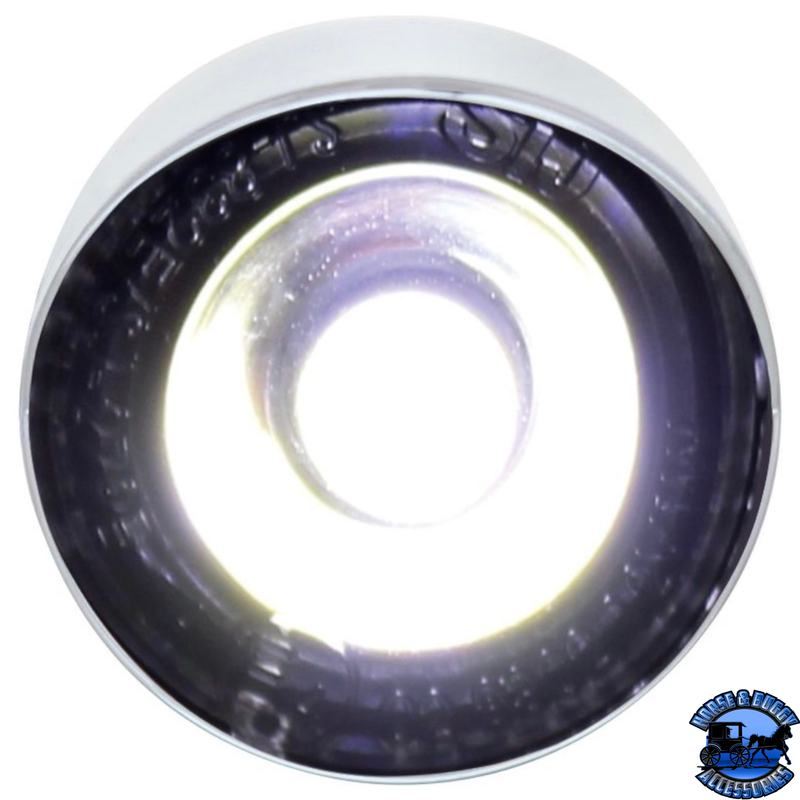 3 luces LED de alta potencia de 1" (espacio libre/marcador) con visera - LED blanco/lente transparente