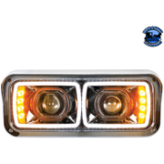 HIGH POWER LED PROJECTION HEADLIGHT WITH LED TURN SIGNAL & POSITION LIGHT BAR (Choose Color) (Choose Side) LED Headlight Black / Driver's Side,Black / Passenger's Side Dim Gray