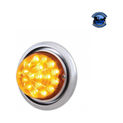 FRONT BUMPER LIGHT WITH 17 AMBER LED REFLECTOR LIGHT FOR FREIGHTLINER COLUMBIA (Choose Color) Front Bumper Light Amber Goldenrod