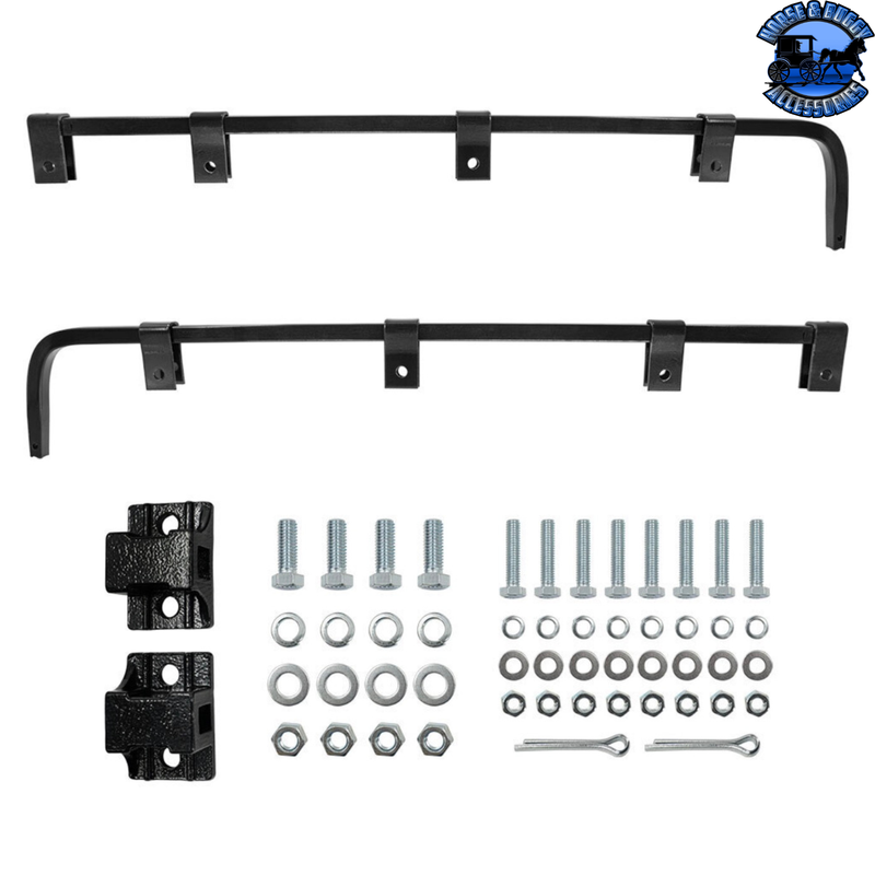 Black Straight Mud Flap Hangers With Mounting Hardware #67032