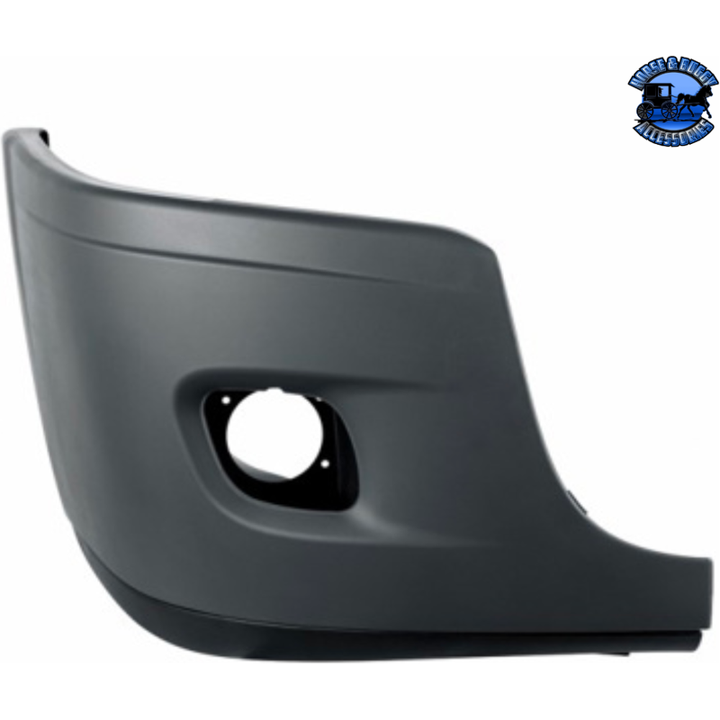 BUMPER END ASSEMBLY WITH FOG LIGHT HOLE FOR 2008-2017 FREIGHTLINER CASCADIA (Choose Side) Bumper with Fog Light Driver's Side Dark Slate Gray