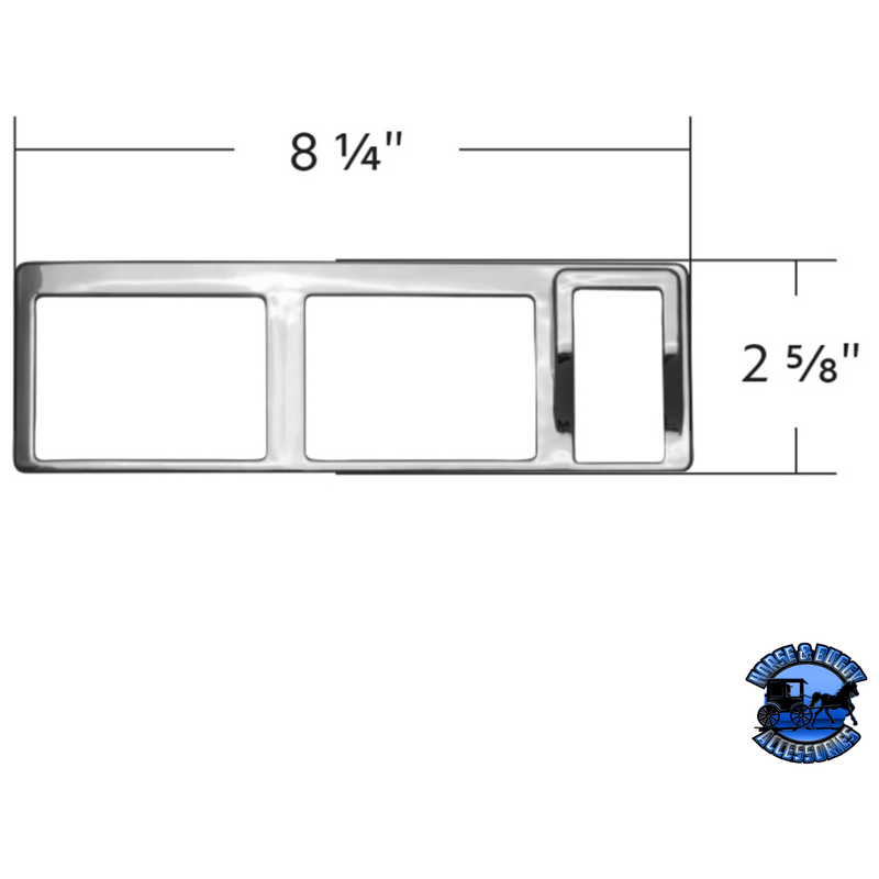 CHROME PLASTIC 7-ROCKER SWITCH BEZEL FOR 2013-2021 PETERBILT 579 #41770 Bezel Light Gray