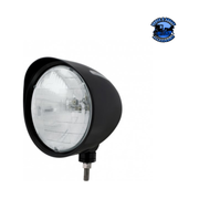 Black "Billet" Style Groove Headlight With Visor H6024 Bulb #32678 HEADLIGHT Light Gray