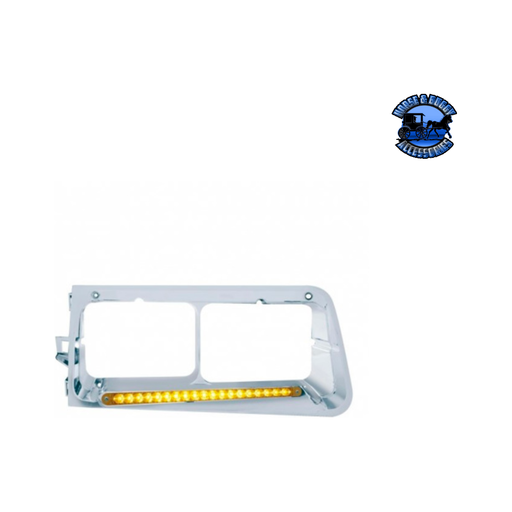 Light Gray 19 LED HEADLIGHT BEZEL FOR 1989-2009 FREIGHTLINER FLD (Choose Color) (Choose Side) LED Headlight Bezel Amber / Passenger's Side