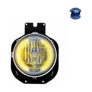 CRYSTAL HEADLIGHT WITH 34 LED SIDE LIGHT BARS FOR 1996-2005 FREIGHTLINER CENTURY (Choose Color) HEADLIGHT Amber Dark Khaki
