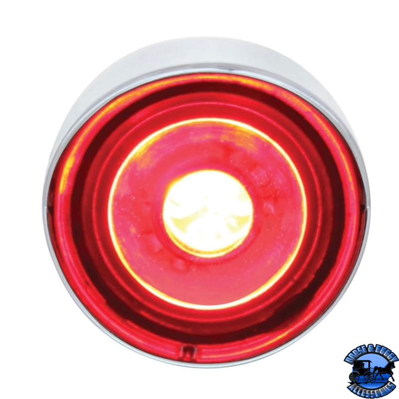 3 High Power LED 1" Light (Clearance/Marker) With Visor - Red LED/Clear Lens #36907