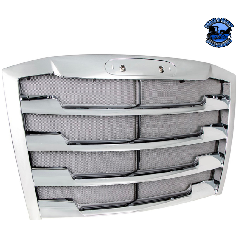 Chrome Grille With Bug Screen For 2018-2022 Freightliner Cascadia (Choose Color) Grille Chrome Gray