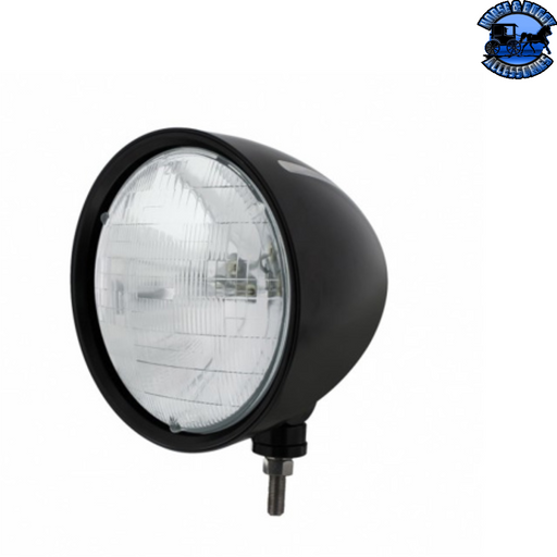 Light Gray Black "Billet" Style Groove Headlight H6024 Bulb #32664 HEADLIGHT