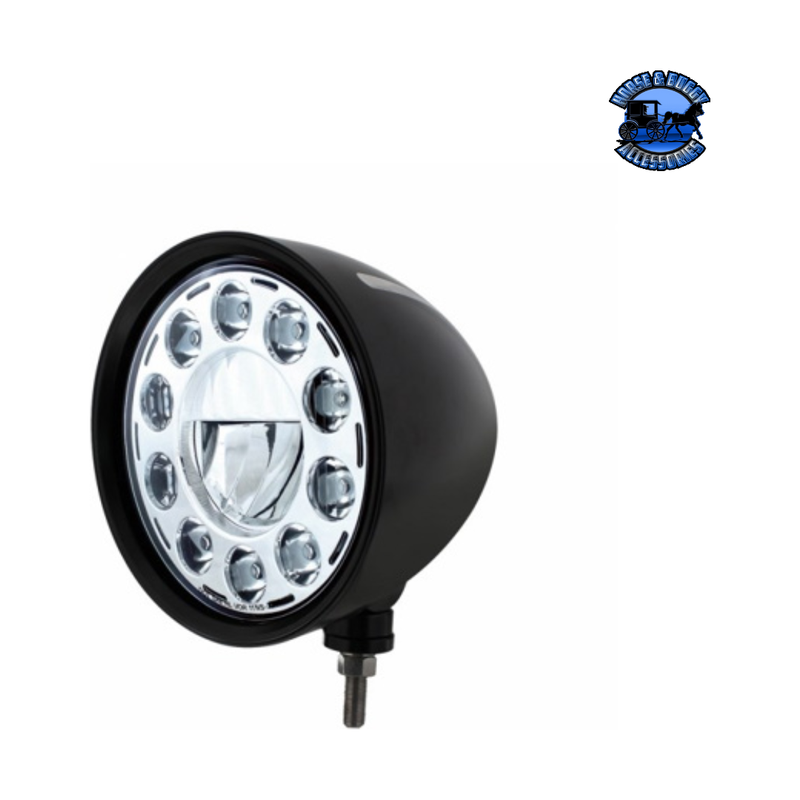 Black "Billet" Style Groove Headlight 11 LED Bulb - Chrome #32675 HEADLIGHT Lavender