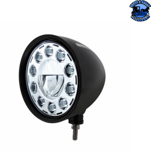 Lavender Black "Billet" Style Groove Headlight 11 LED Bulb - Chrome #32675 HEADLIGHT