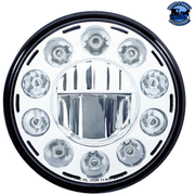 ULTRALIT - 11 High Power LED 7" Crystal Headlight - Chrome #31355 LED Headlight Black