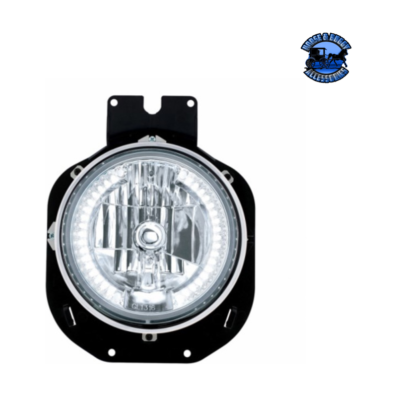 CRYSTAL HEADLIGHT WITH 34 LED SIDE LIGHT BARS FOR 1996-2005 FREIGHTLINER CENTURY (Choose Color) HEADLIGHT White Black