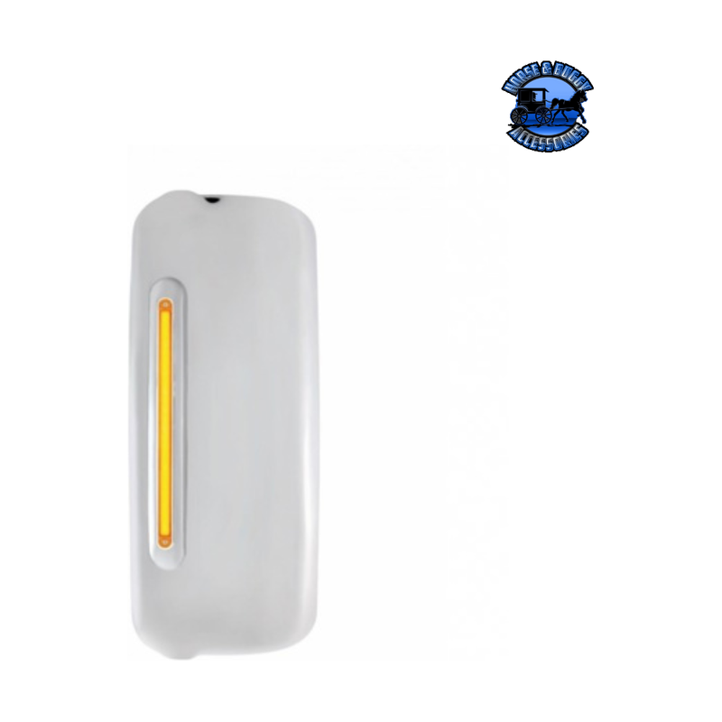 MIRROR COVER WITH 24 AMBER LED 12" GLOLIGHT FOR 2005+ FREIGHTLINER CENTURY/COLUMBIA (Choose Color) (Choose Side) Mirror Cover Amber / Driver's Side Light Gray