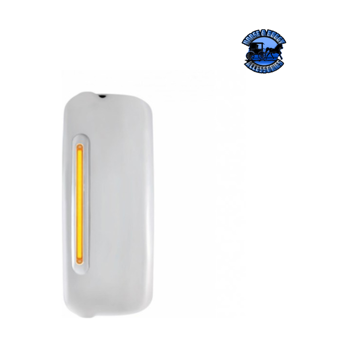 Light Gray MIRROR COVER WITH 24 AMBER LED 12" GLOLIGHT FOR 2005+ FREIGHTLINER CENTURY/COLUMBIA (Choose Color) (Choose Side) Mirror Cover Amber / Driver's Side