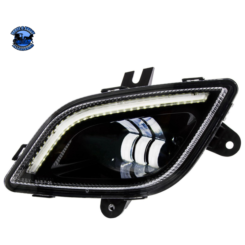 34 LED FOG LIGHT WITH LED LIGHT BAR FOR 2018-2024 FREIGHTLINER CASCADIA (Choose Color) (Choose Side) Headlight Black / Driver's Side Light Gray