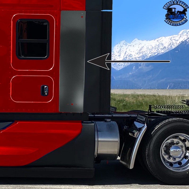 LOWER SIDE CAB FAIRING EXTENSION FOR 2022-2025 KENWORTH T680 (Choose Side) Cab Driver's Side,Passenger's Side Black