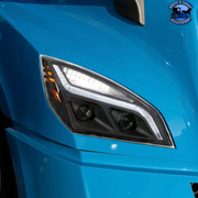 LED PROJECTION HEADLIGHT WITH LED POSITION LIGHT FOR 2018-2024 FREIGHTLINER CASCADIA (Choose Color) (Choose Side) LED Headlight Chrome / Driver's Side,Chrome / Passenger's Side,Black / Driver's Side,Black / Passenger's Side Dark Cyan