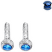 Light Gray CHROME SHORT DASH SCREW FOR FREIGHTLINER WITH COLOR CRYSTAL (2-PACK) (Choose Color) Dash Screw Blue