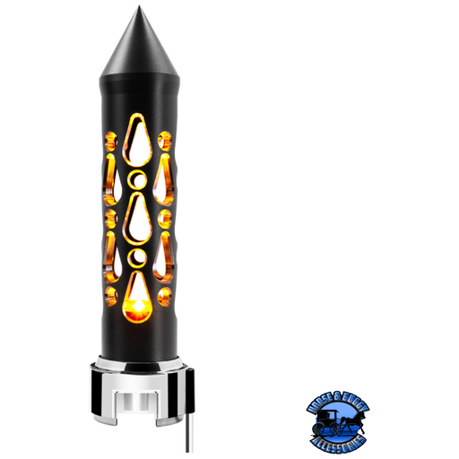 THREAD-ON BROOKLYN STYLE SPIKE GEARSHIFT KNOB WITH LED 13/15/18 SPEED ADAPTER (Choose LED Color) Knob Amber Tan