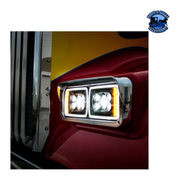 10 HIGH POWER LED PROJECTION HEADLIGHT WITH LED TURN SIGNAL & POSITION LIGHT BAR (Choose Side) (Choose Color) LED Headlight Chrome / Driver's Side,Chrome / Passenger's Side,Black / Driver's Side,Black / Passenger's Side Black