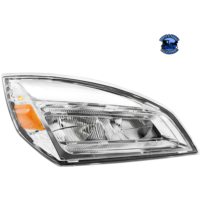 HIGH POWER LED HEADLIGHT FOR 2018-2024 FREIGHTLINER CASCADIA (Choose Color) (Choose Side) HEADLIGHT Chrome / Passenger's Side Light Gray
