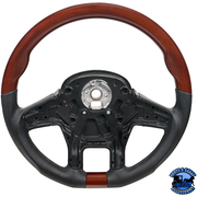 18" YOURGRIP LEATHER AND WOOD STEERING WHEEL FOR 2012-2021 PETERBILT 579 & 2013-2021 KENWORTH T680 #88190 steering wheel Dark Slate Gray