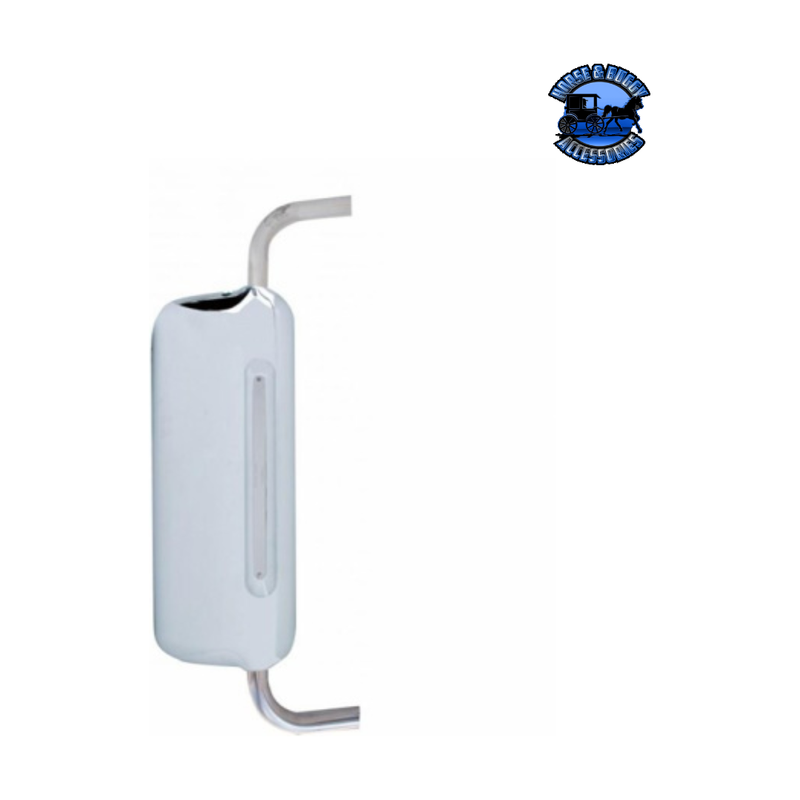 MIRROR COVER WITH 14 LED 12" LIGHT BAR FOR 2005+ FREIGHTLINER (Choose Color) (Choose Side) Mirror Cover Chrome / Passenger's Side Light Gray