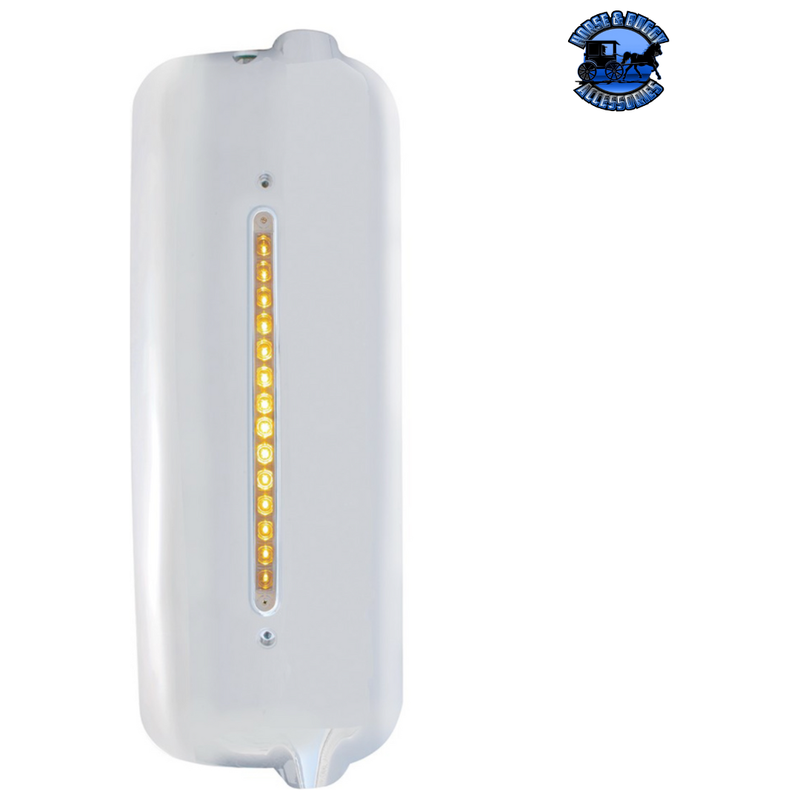 MIRROR COVER WITH 14 LED 12" LIGHT BAR FOR 2005 & OLDER FREIGHTLINER Mirror Cover Clear / Passenger's Side Light Gray