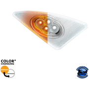DOUBLE FURY 4 LED FENDER SIGNAL LIGHT FOR 2008-2017 KENWORTH T660 (Choose Color)(Choose Side) FENDER LIGHT Amber and White / Passenger's Side Light Gray