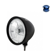 Black "Billet" Style Groove Headlight 9007 Bulb With White LED Halo Rim #32670 HEADLIGHT Light Gray