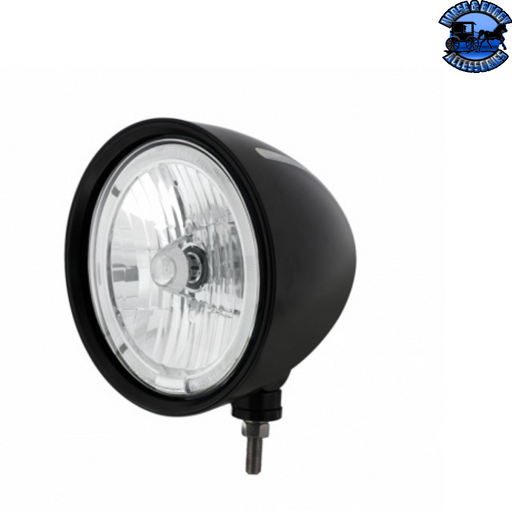 Light Gray Black "Billet" Style Groove Headlight 9007 Bulb With White LED Halo Rim #32670 HEADLIGHT