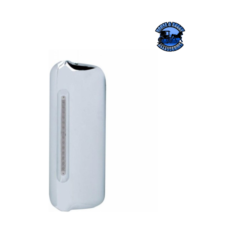 MIRROR COVER WITH 14 LED 12" LIGHT BAR FOR 2005+ FREIGHTLINER (Choose Color) (Choose Side) Mirror Cover Clear / Driver's Side Light Gray