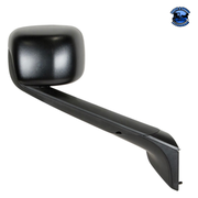 Black Hood Mirror With Heated Lens For 2018-2022 Freightliner Cascadia - Driver Hood Mirror Black / Passenger's Side Dark Slate Gray
