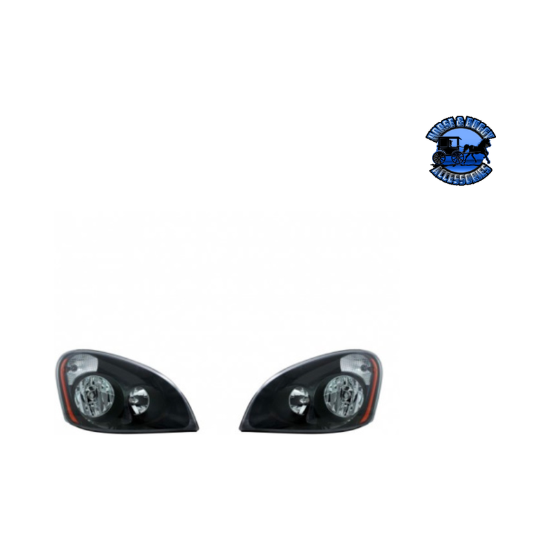 Blackout Headlight Set For 2008-2017 Freightliner Cascadia (Pair) #31207 headlight Dark Slate Gray