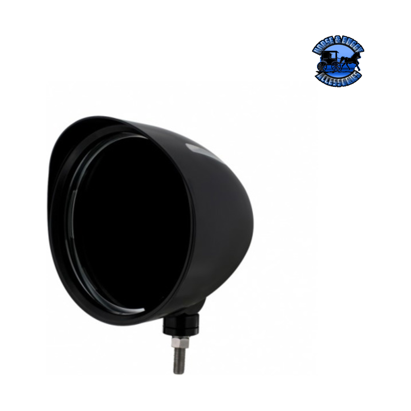 Black "BILLET" Style Groove Headlight Housing With Visor #31498 HEADLIGHT Black