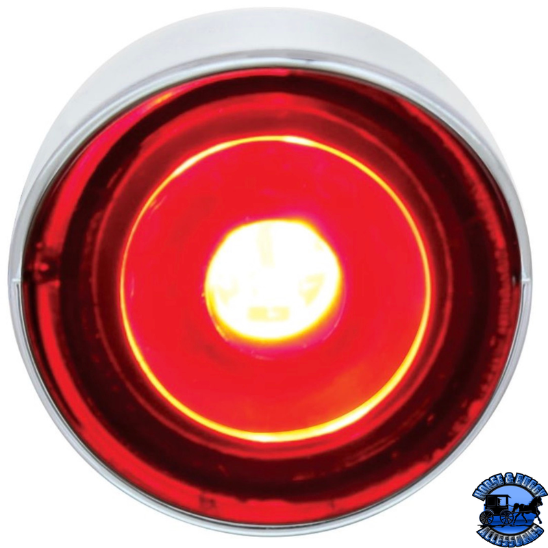 3 High Power LED 1" Light (Clearance/Marker) With Visor - Red LED/Red Lens #36898