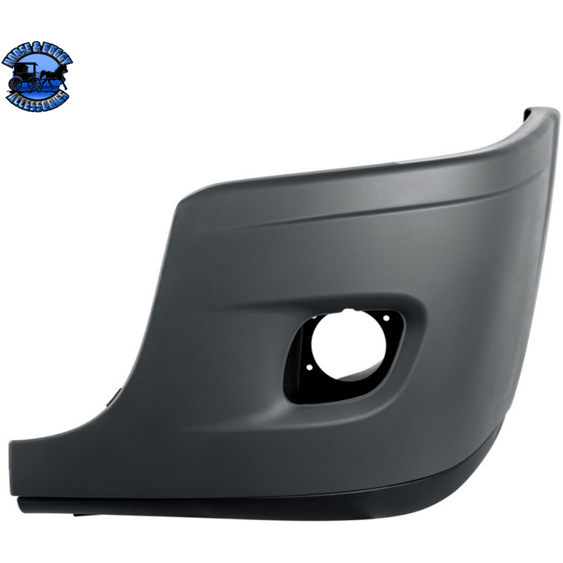BUMPER END ASSEMBLY WITH FOG LIGHT HOLE FOR 2008-2017 FREIGHTLINER CASCADIA (Choose Side) Bumper with Fog Light Passenger's Side Dark Slate Gray