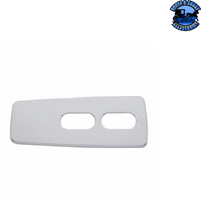 Light Gray Chrome Window Switch Cover For 2008-2017 Freightliner Cascadia - Passenger - 2 Openings #42095 Switch Cover