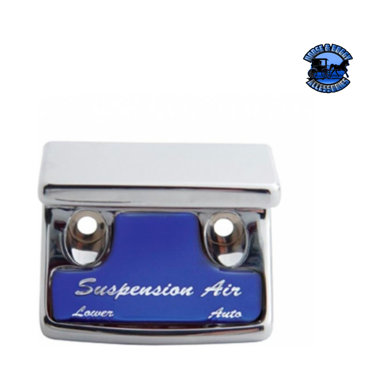 CHROME PLASTIC SUSPENSION AIR SWITCH GUARD WITH GLOSSY STICKER FOR 1990-2010 FREIGHTLINER CLASSIC (Choose Color) Air Switch Guard Blue Light Gray