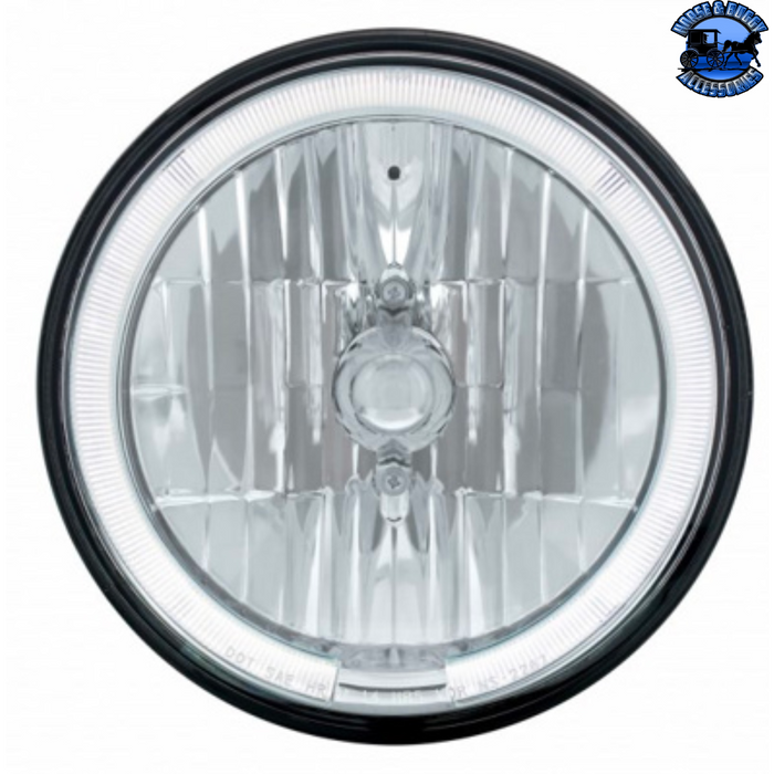 Gray ULTRALIT - 7" CRYSTAL HEADLIGHT WITH LED HALO RING (Choose Color) HEADLIGHT White