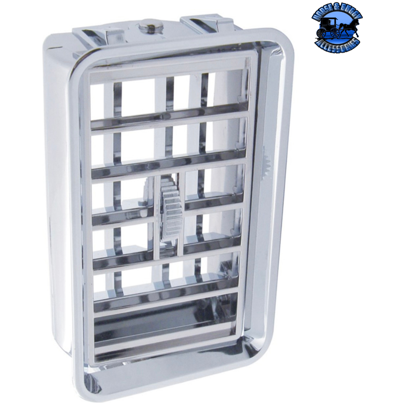 Chrome Plastic A/C Vent With Cross Grids for 1989-2010 Freightliner FLD/Classic - Driver #41025 A/C Vent Gray